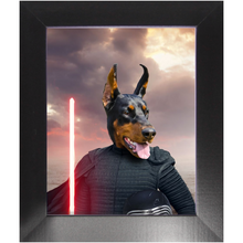 Load image into Gallery viewer, Bark Lord - Kylo Ren & Star Wars Inspired Custom Pet Portrait Framed Satin Paper Print