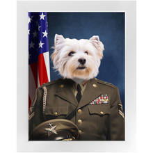 Load image into Gallery viewer, GENERAL I. ZING - Military General Inspired Custom Pet Portrait Framed Satin Paper Print