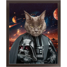 Load image into Gallery viewer, BATH EVADER IN SPACE - Darth Vader & Star Wars Inspired Custom Pet Portrait Framed Satin Paper Print