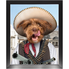 Load image into Gallery viewer, A Pawfull Of Pesos - Mexican Bandit Inspired Custom Pet Portrait Framed Satin Paper Print