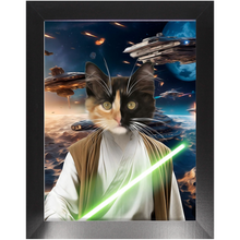 Load image into Gallery viewer, FLUKE CARCHASER IN SPACE - Jedi Luke Skywalker & Star Wars Inspired Custom Pet Portrait Framed Satin Paper Print