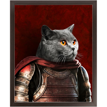 Load image into Gallery viewer, Sir Tendoom - Game of Thrones Inspired Custom Pet Portrait Framed Satin Paper Print