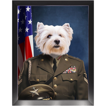 Load image into Gallery viewer, GENERAL I. ZING - Military General Inspired Custom Pet Portrait Framed Satin Paper Print