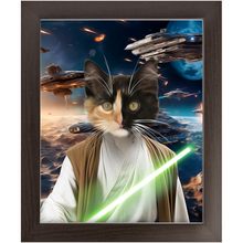 Load image into Gallery viewer, FLUKE CARCHASER IN SPACE - Jedi Luke Skywalker & Star Wars Inspired Custom Pet Portrait Framed Satin Paper Print