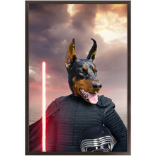 Load image into Gallery viewer, Bark Lord - Kylo Ren & Star Wars Inspired Custom Pet Portrait Framed Satin Paper Print