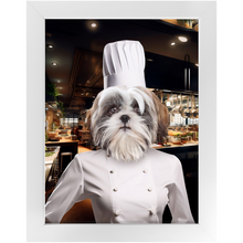 Load image into Gallery viewer, CHEF'S KISS - Chef & Cook Inspired Custom Pet Portrait Framed Satin Paper Print