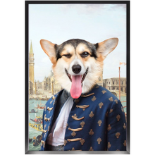 Load image into Gallery viewer, Canal Desire - Old Renaissance Inspired Custom Pet Portrait Framed Satin Paper Print