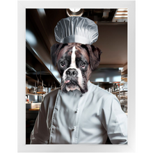 Load image into Gallery viewer, MAKING A MEAL OF IT - Chef & Cook Inspired Custom Pet Portrait Framed Satin Paper Print