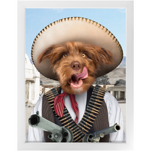 Load image into Gallery viewer, A Pawfull Of Pesos - Mexican Bandit Inspired Custom Pet Portrait Framed Satin Paper Print