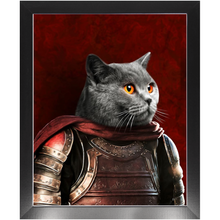Load image into Gallery viewer, Sir Tendoom - Game of Thrones Inspired Custom Pet Portrait Framed Satin Paper Print