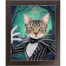 Load image into Gallery viewer, Jack O'Lantin - Christmas & Halloween Inspired Custom Pet Portrait Framed Satin Paper Print