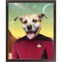 Load image into Gallery viewer, CAPTAIN DIGYARD - Star Trek Inspired Custom Pet Portrait Framed Satin Paper Print