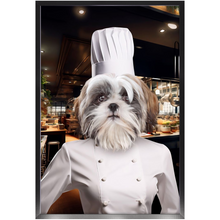 Load image into Gallery viewer, CHEF'S KISS - Chef & Cook Inspired Custom Pet Portrait Framed Satin Paper Print