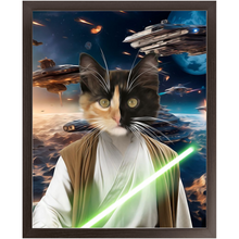 Load image into Gallery viewer, FLUKE CARCHASER IN SPACE - Jedi Luke Skywalker & Star Wars Inspired Custom Pet Portrait Framed Satin Paper Print