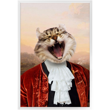 Load image into Gallery viewer, Earl E. Riser - Renaissance Inspired Custom Pet Portrait Framed Satin Paper Print