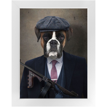 Load image into Gallery viewer, Big Jobs - Peaky Blinders & Gangster Inspired Custom Pet Portrait Framed Satin Paper Print