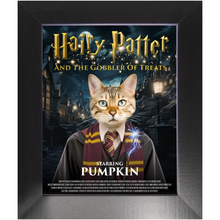 Load image into Gallery viewer, HAIRY PATTER Movie Poster - Harry Potter Inspired Custom Pet Portrait Framed Satin Paper Print
