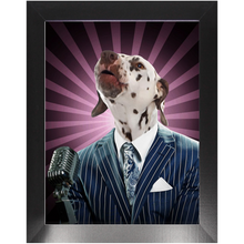 Load image into Gallery viewer, To The Moon - Frank Sinatra & Singer Inspired Custom Pet Portrait Framed Satin Paper Print