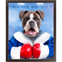 Load image into Gallery viewer, Underdog- Boxing & Sports Inspired Custom Pet Portrait Framed Satin Paper Print