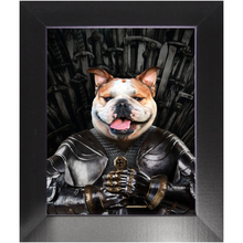 Load image into Gallery viewer, Sir Lixalot - Game Of Thrones Inspired Custom Pet Portrait Framed Satin Paper Print