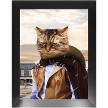 Load image into Gallery viewer, High Loon - Cowboys, Sheriff & Wild West Inspired Custom Pet Portrait Framed Satin Paper Print