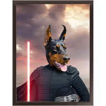 Load image into Gallery viewer, Bark Lord - Kylo Ren & Star Wars Inspired Custom Pet Portrait Framed Satin Paper Print