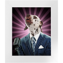 Load image into Gallery viewer, To The Moon - Frank Sinatra & Singer Inspired Custom Pet Portrait Framed Satin Paper Print