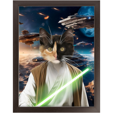 Load image into Gallery viewer, FLUKE CARCHASER IN SPACE - Jedi Luke Skywalker & Star Wars Inspired Custom Pet Portrait Framed Satin Paper Print