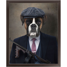 Load image into Gallery viewer, Big Jobs - Peaky Blinders & Gangster Inspired Custom Pet Portrait Framed Satin Paper Print