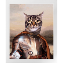 Load image into Gallery viewer, Knight In Brown Satin - Renaissance Inspired Custom Pet Portrait Framed Satin Paper Print