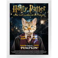 Load image into Gallery viewer, HAIRY PATTER Movie Poster - Harry Potter Inspired Custom Pet Portrait Framed Satin Paper Print