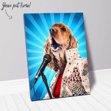 Load image into Gallery viewer, Blue Suede Chew Toy - Elvis Presley, Rock & Roll Inspired Custom Pet Portrait Canvas