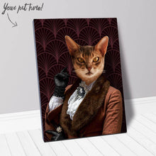Load image into Gallery viewer, Cat in Art Deco Costume - Custom Cat Portrait on Canvas