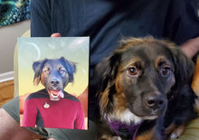 Load image into Gallery viewer, Captain Digyard - Star Trek Inspired Custom Pet Portrait Canvas
