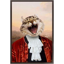 Load image into Gallery viewer, Earl E. Riser - Renaissance Inspired Custom Pet Portrait Framed Satin Paper Print