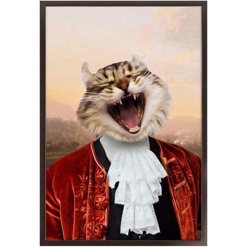 Earl E. Riser - Renaissance Inspired Custom Pet Portrait Framed Satin Paper Print