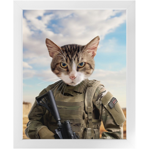 OPERATION FREEBONE - Military Marine Inspired Custom Pet Portrait Framed Satin Paper Print