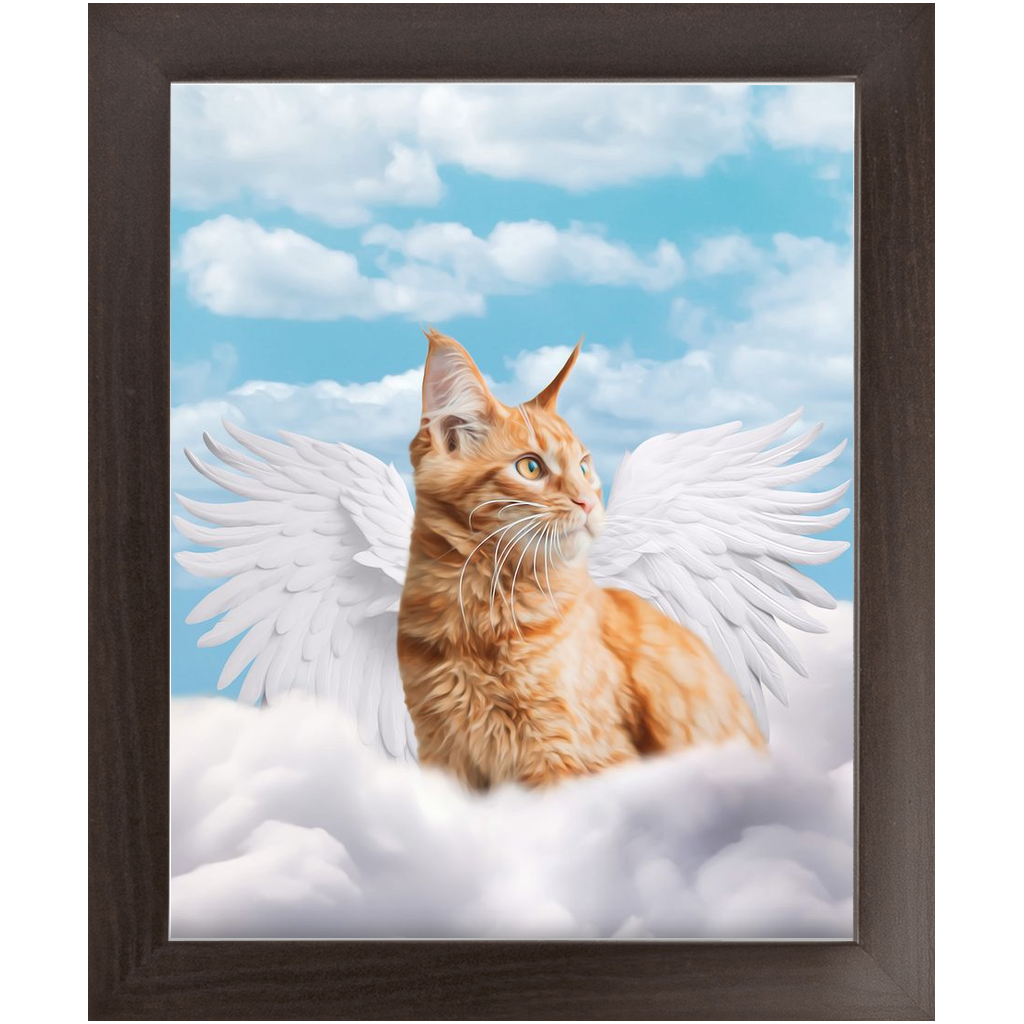 White Angel - Heavenly Angels Inspired Custom Pet Portrait Framed Satin Paper Print