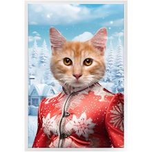 Load image into Gallery viewer, CHRISTMAS CRACKER 9 - Christmas Inspired Custom Pet Portrait Framed Satin Paper Print
