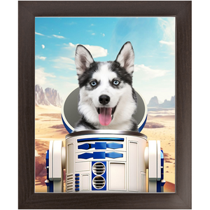 R.2.D.TOO - R2D2 & Star Wars Inspired Custom Pet Portrait Framed Satin Paper Print