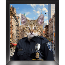 Load image into Gallery viewer, COP TO IT - Police Uniform Inspired Custom Pet Portrait Framed Satin Paper Print