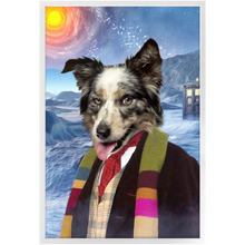 Load image into Gallery viewer, Doctor Hoot - Doctor Who Inspired Custom Pet Portrait Framed Satin Paper Print