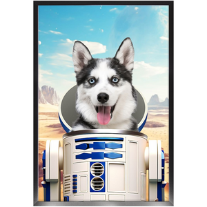 R.2.D.TOO - R2D2 & Star Wars Inspired Custom Pet Portrait Framed Satin Paper Print