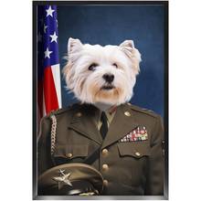 Load image into Gallery viewer, GENERAL I. ZING - Military General Inspired Custom Pet Portrait Framed Satin Paper Print