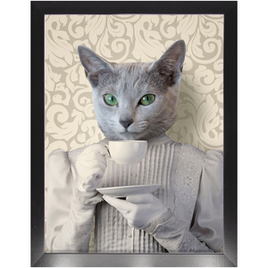 Lady Lick - Renaissance Inspired Custom Pet Portrait Framed Satin Paper Print