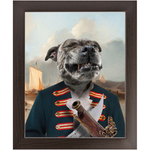 Load image into Gallery viewer, The Squashbuckler - Swashbuckler &amp; Pirate Inspired Custom Pet Portrait Framed Satin Paper Print