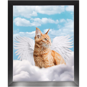 White Angel - Heavenly Angels Inspired Custom Pet Portrait Framed Satin Paper Print