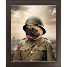 Load image into Gallery viewer, PRIVATE EARED - Military Inspired Custom Pet Portrait Framed Satin Paper Print