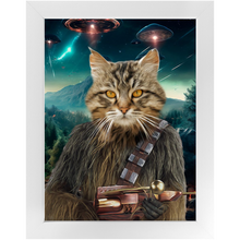 Load image into Gallery viewer, WOOFIE IN SPACE - Chewbacca &amp; Star Wars Inspired Custom Pet Portrait Framed Satin Paper Print