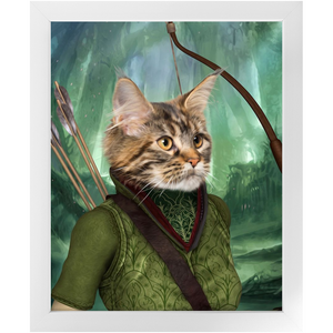 Straight Shooter - Lord of the Rings Inspired Custom Pet Portrait Framed Satin Paper Print